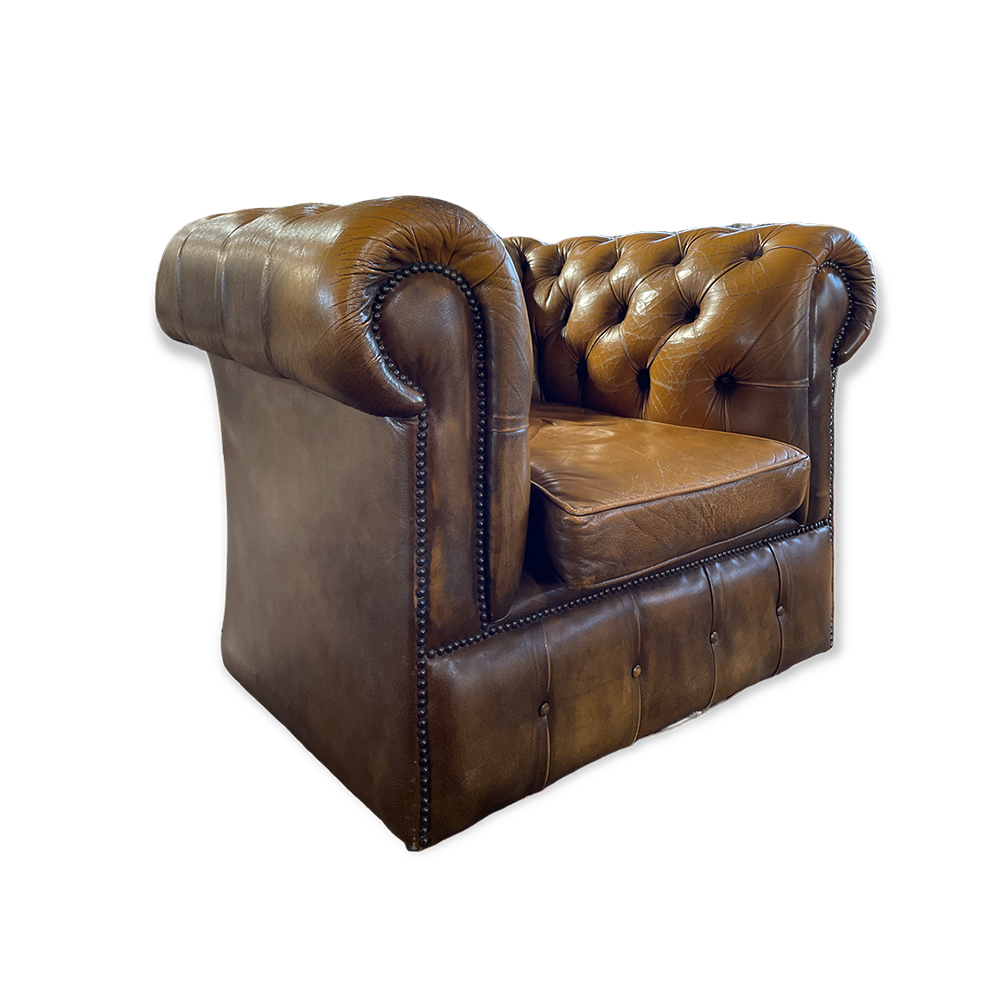 The Heywood Leather Chesterfield Chair Array Wedding and Event Hire