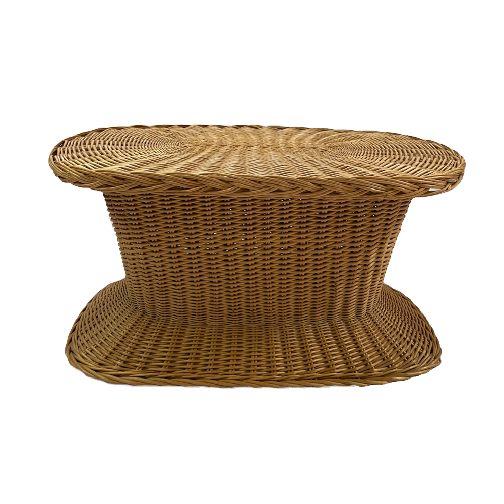 The Avondale Oval Cane Coffee Table Array Wedding and Event Hire