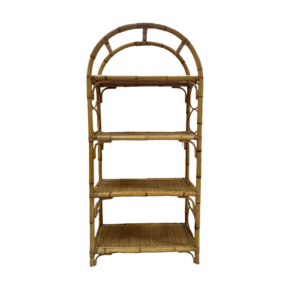 The Haku Vintage Bamboo Shelving Array Wedding and Event Hire