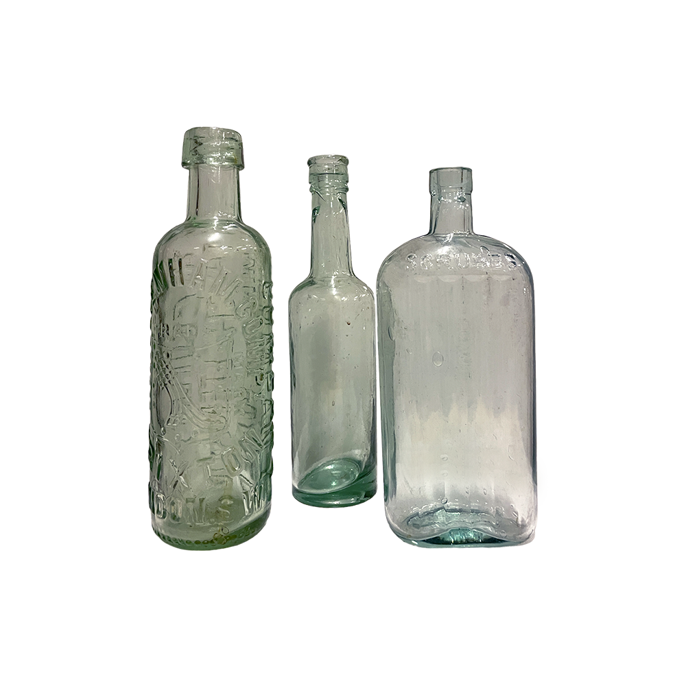 The Kira Large Glass Bottle Vase Array Wedding and Event Hire