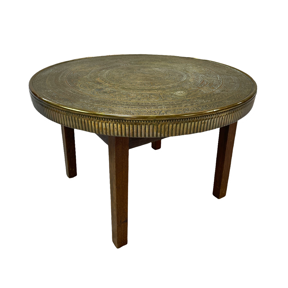 The Halbury Brass Coffee Table Array Wedding and Event Hire