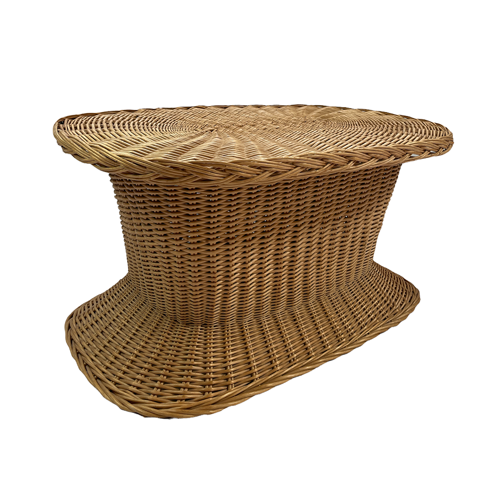 The Avondale Oval Cane Coffee Table Array Wedding and Event Hire