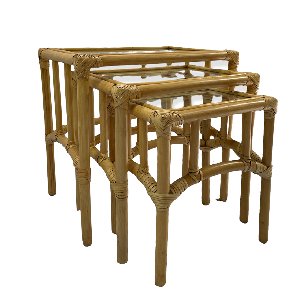 The Fremont Cane Coffee Table Nest Array Wedding and Event Hire