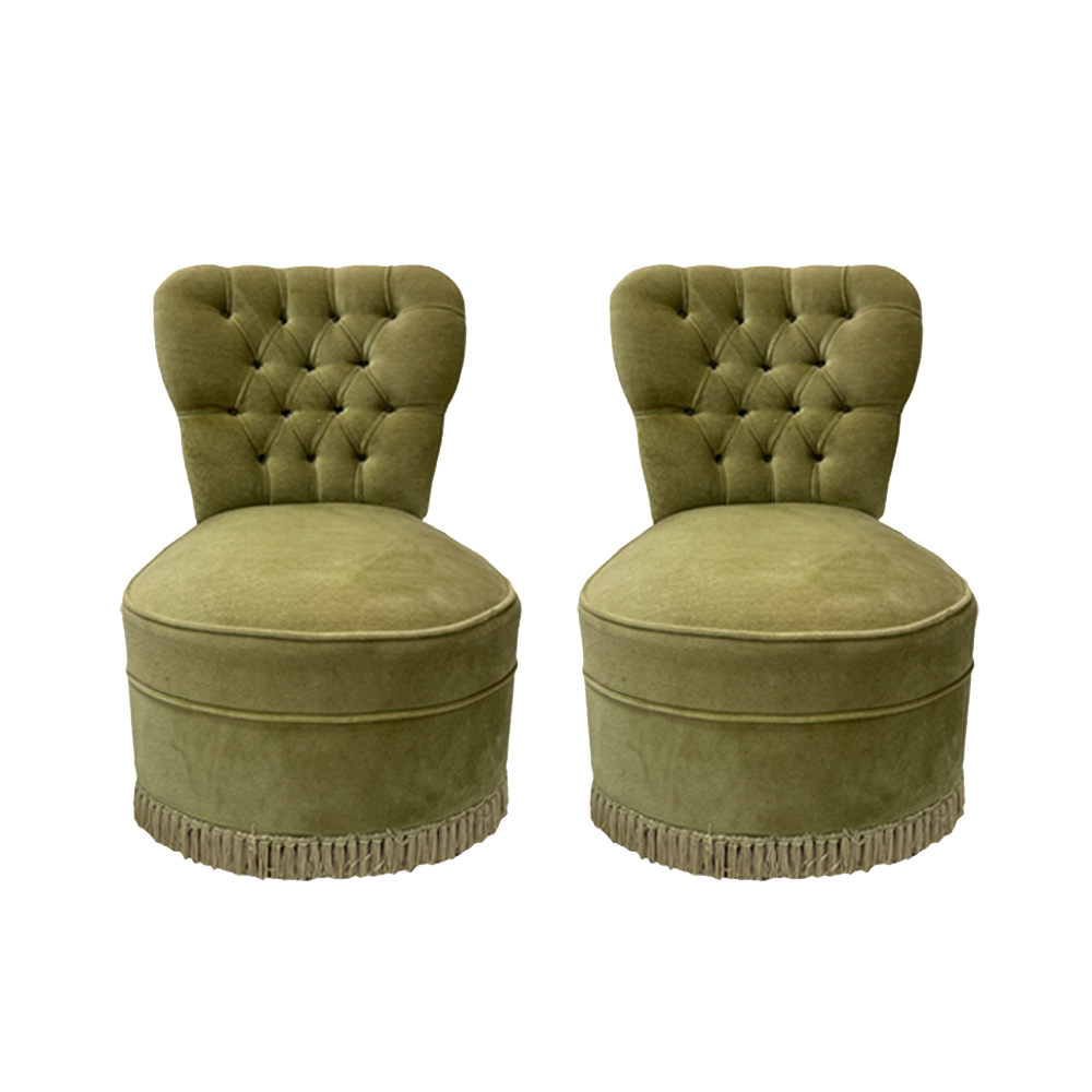 The Bourne Velvet Fringed Tub Chair Array Wedding and Event Hire