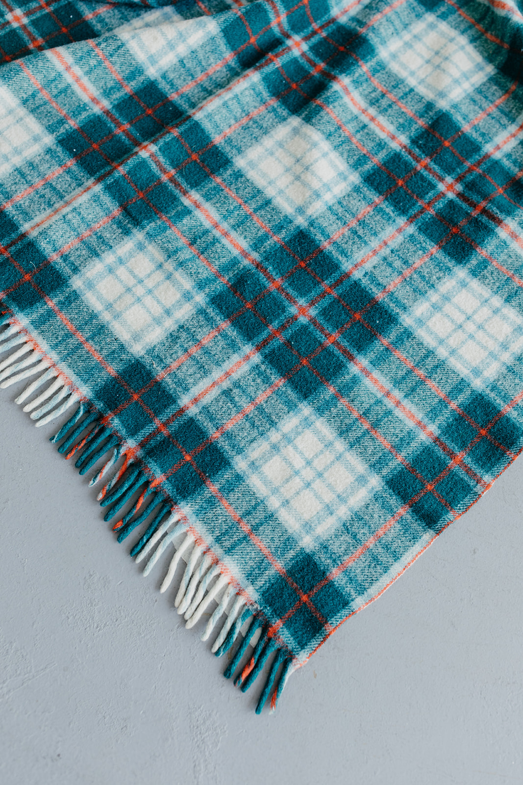 Emerald Green Plaid Wool Blanket Artifact Rentals
