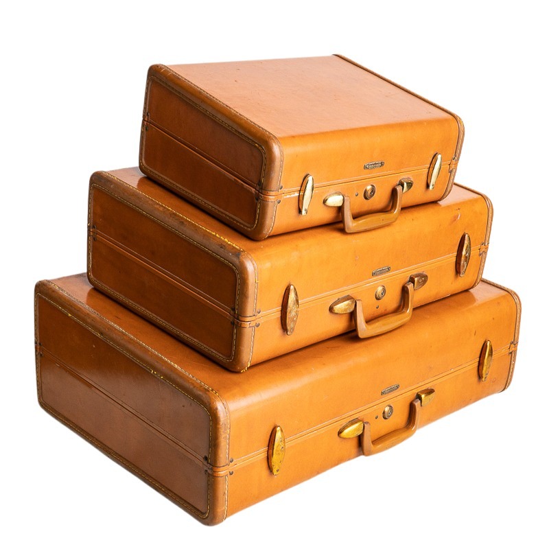 Leather suitcase clearance set