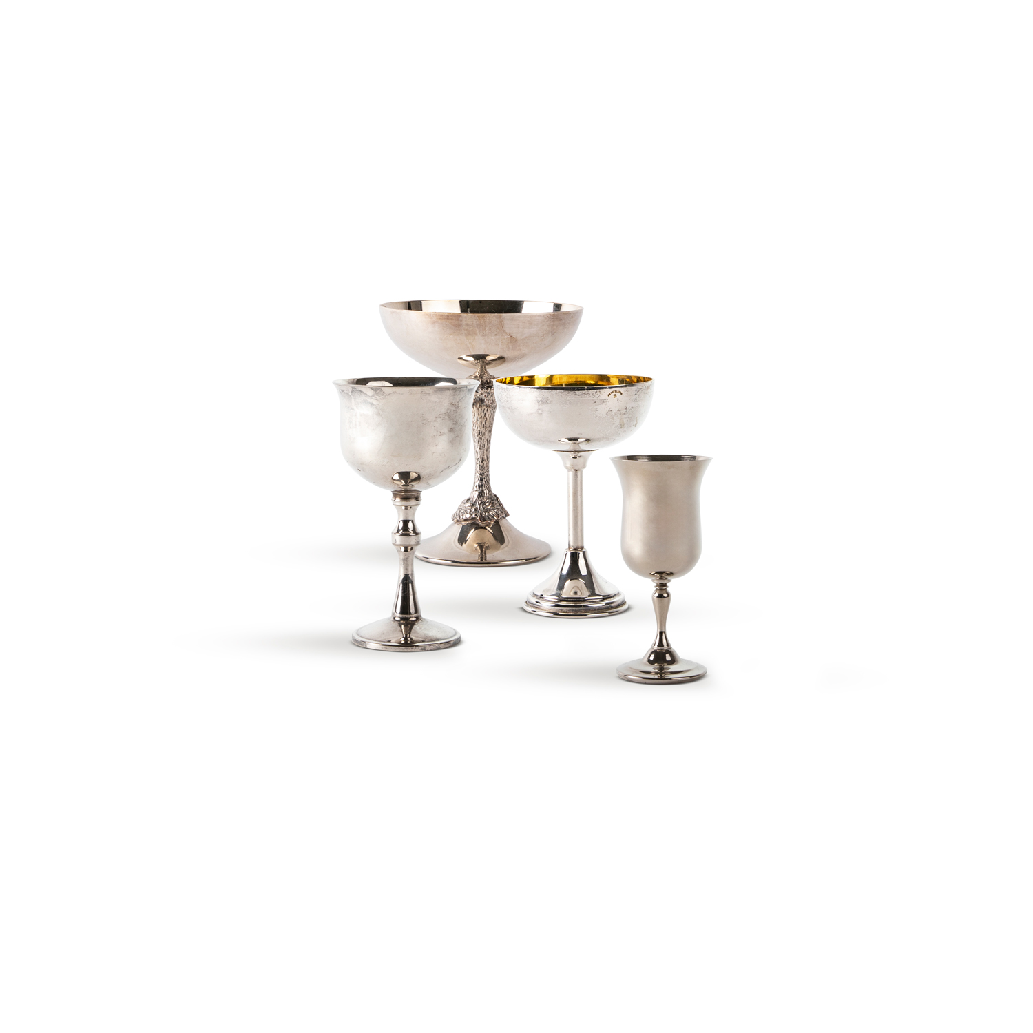 Silver Vintage Cups & Goblets - Assorted - Cloth and Confetti