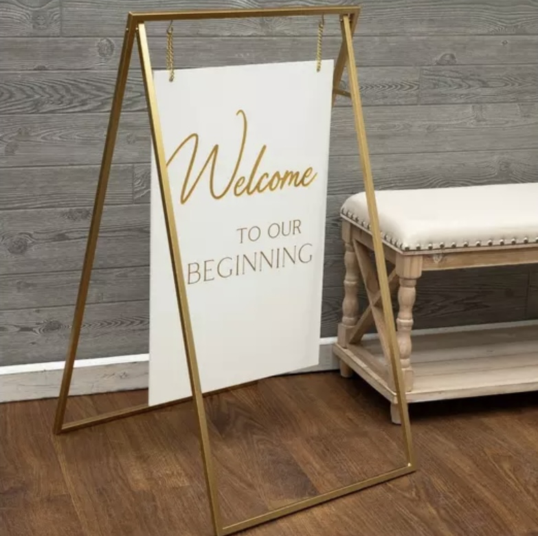 Sign - Welcome Gold - Danner and Soli Event Rental
