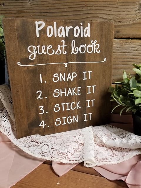 Sign - Polaroid Guest Book - Danner and Soli Event Rental