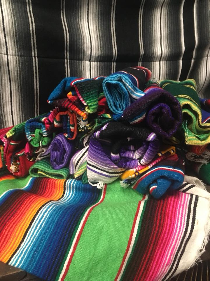 o184 colorful stripe spanish blanket square For the Love of Pete