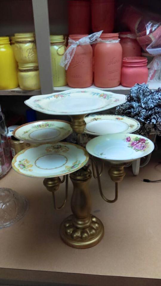 z250 5tier vintage plate stand 15" tall For the Love of Pete Salem