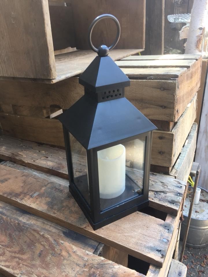 V439 black lantern w/ candle medium For the Love of Pete Salem, Oregon