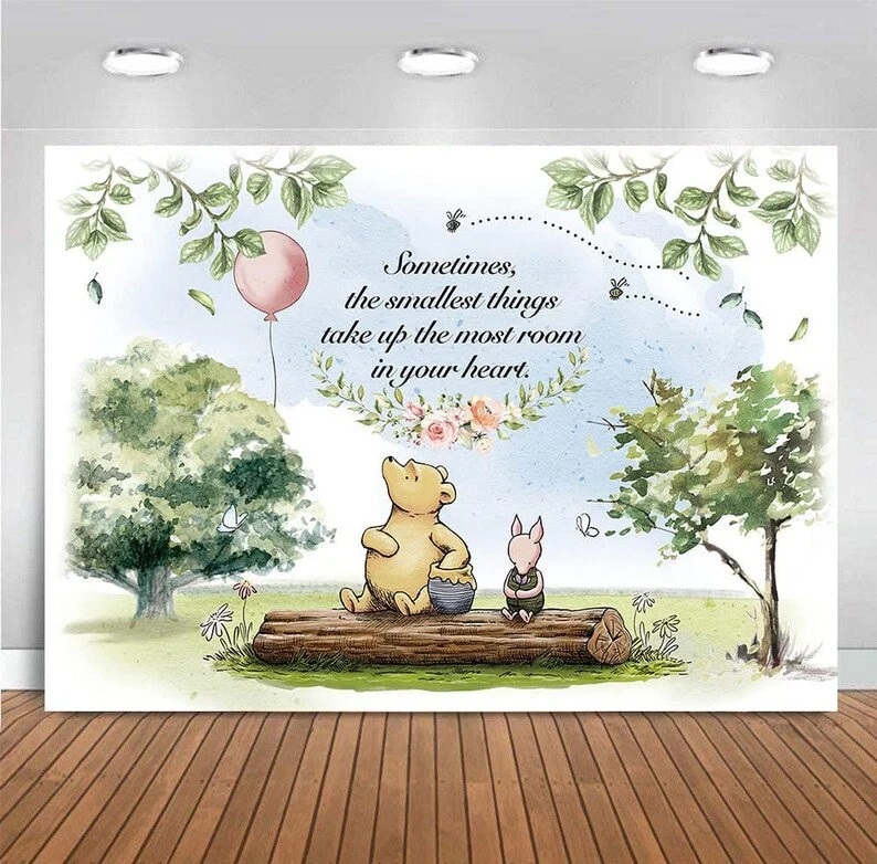 d3038 sometimes the smallest things pooh piglet fabric backdrop - For ...