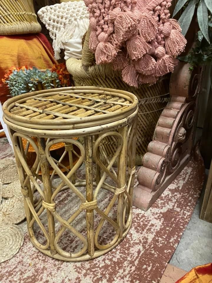 ff378 rattan round side table 15" For the Love of Pete Salem, Oregon