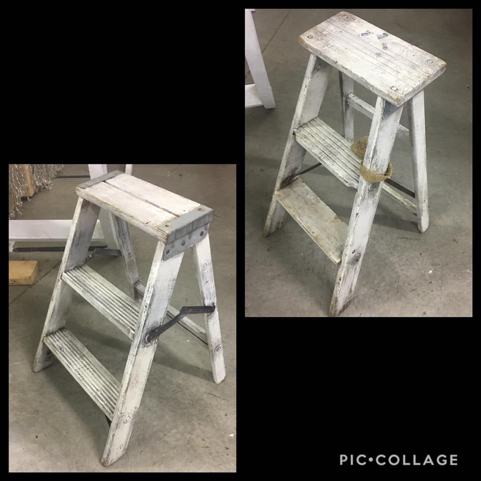 D942 Assorted Small White Ladder For the Love of Pete Salem, Oregon