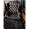 Tufted leather library chair