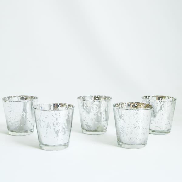 Large Silver Mercury Glass Votives / Rentals / Loot Rentals / Rentals
