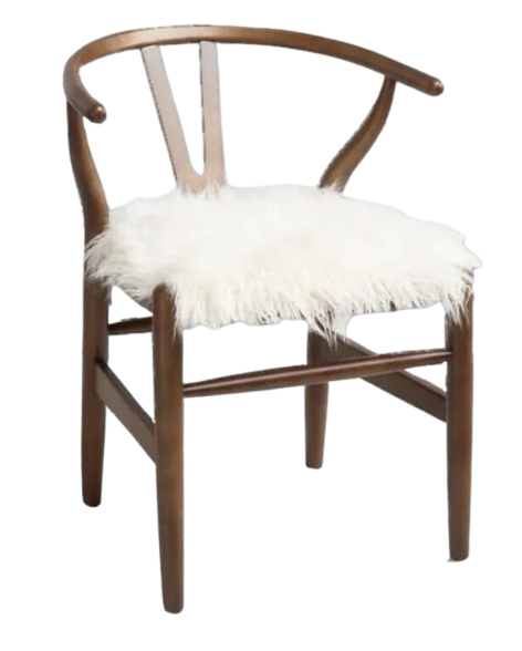 Wishbone chair discount with fur seat