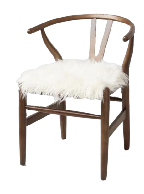 Ivory flokati discount donnan wishbone chair