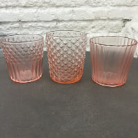pink glass votives
