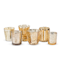 assorted gold mercury votives