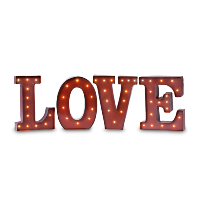 red love marquee lights