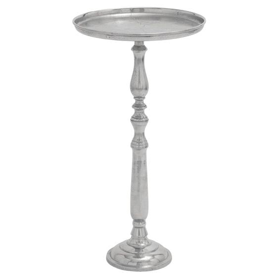 Silver Pedestal Side Table So Staged