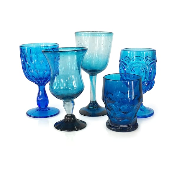 Clear & Colored Goblets Sundrop Vintage Rentals