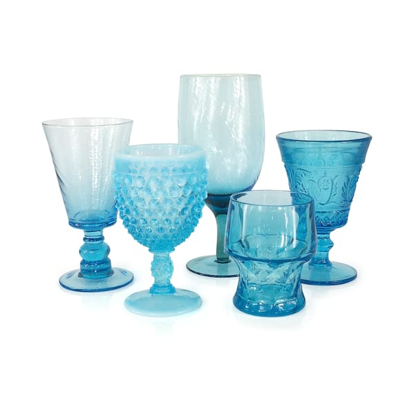 Clear & Colored Goblets Sundrop Vintage Rentals