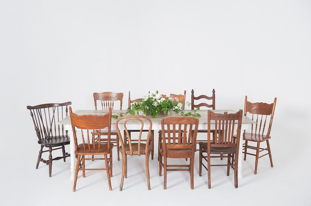 Mismatched farmhouse best sale dining chairs