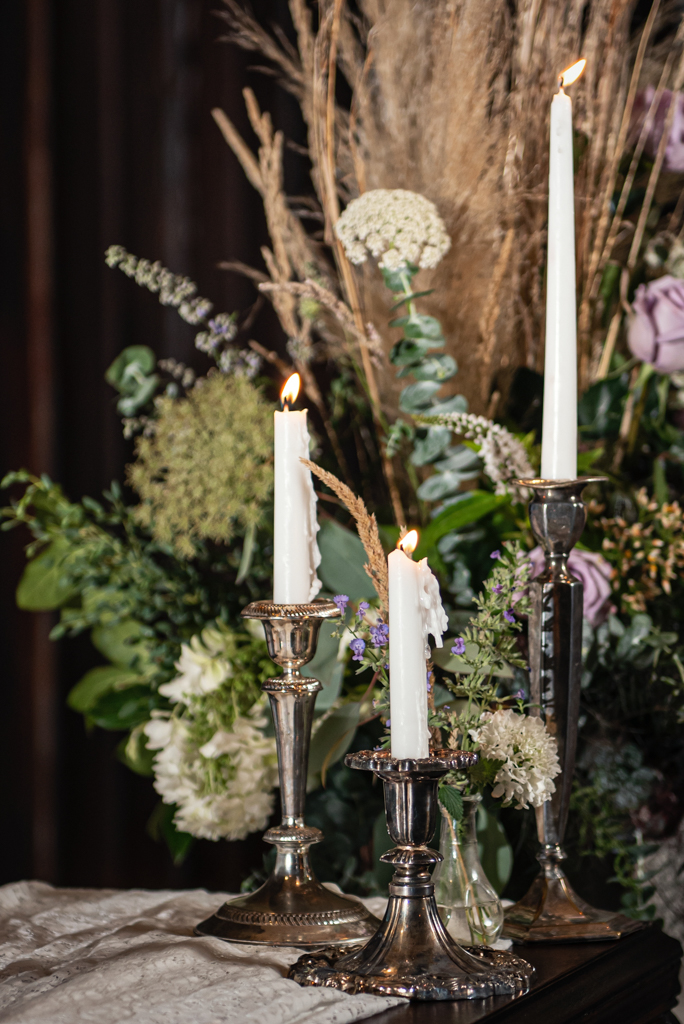 Silver Candle Holders Indigo Event Rentals