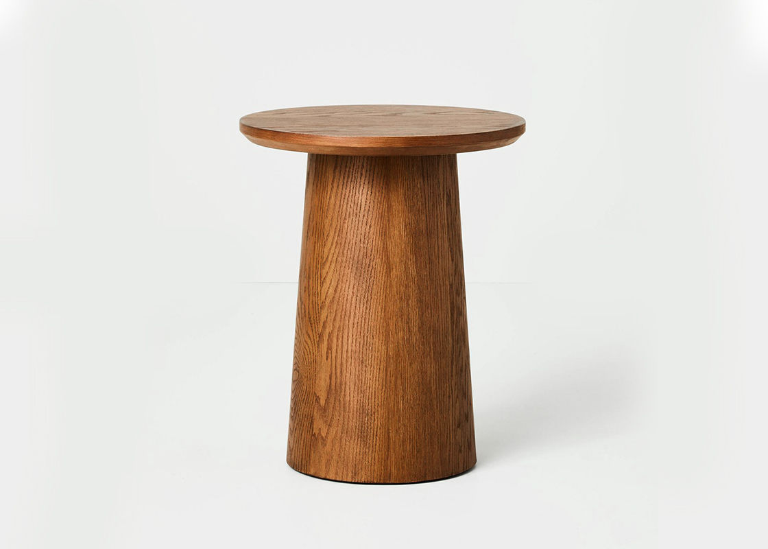 Walnut pedestal best sale side table